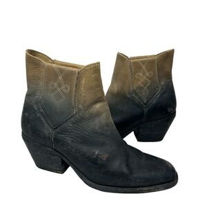 Free People x Farylrobin Dover Distressed Western Ankle Boots